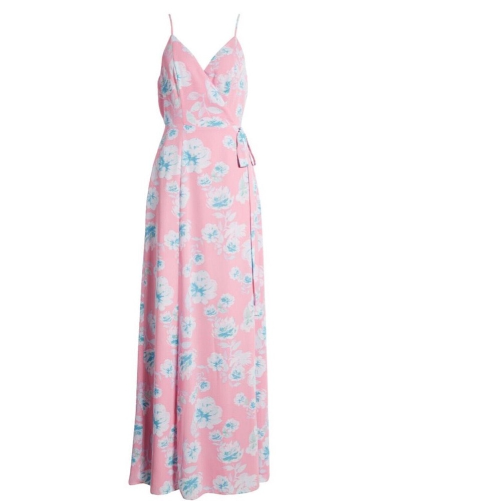 WAYF Floral Pink Maxi Dress